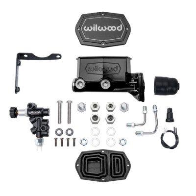 Wilwood MOPAR Compact Tandem M/C Kit w/ P-Valve 1in Bore - Black - 261-17798-BK Photo - Primary