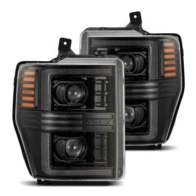 AlphaRex 08-10 Ford F250-550 PRO-Series Projector headlights Alpha-Black w/Activ Light/Seq Signal - 880309 Photo - Primary
