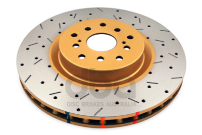 DBA 04-12 Subaru STi/2017 BRZ w/Perf. Pkg. 10 Stud Hole Front Drilled & Slotted 4000 Series Rotor - DBA4654XS-10 Photo - Primary