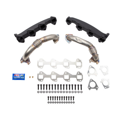 Wehrli 01-04 Duramax LB7 Billet Exhaust Manifold & SS Up Pipes w/ Gaskets and ARP Hardware - WCF100174 Photo - Primary