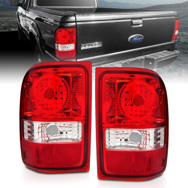ANZO 2001-2011 Ford Ranger Taillights w/ Red/Clear Lens (OE Replacement) Pair - 211182