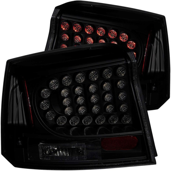 ANZO 2006-2008 Dodge Charger LED Taillights Dark Smoke - 321229