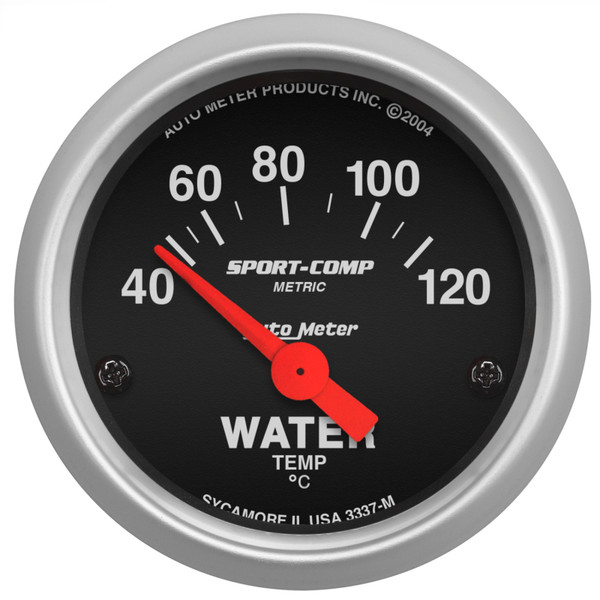 Autometer Sport-Comp 52mm 40-120 Degree Short Sweep Electronic Water Temperature Gauge - 3337-M