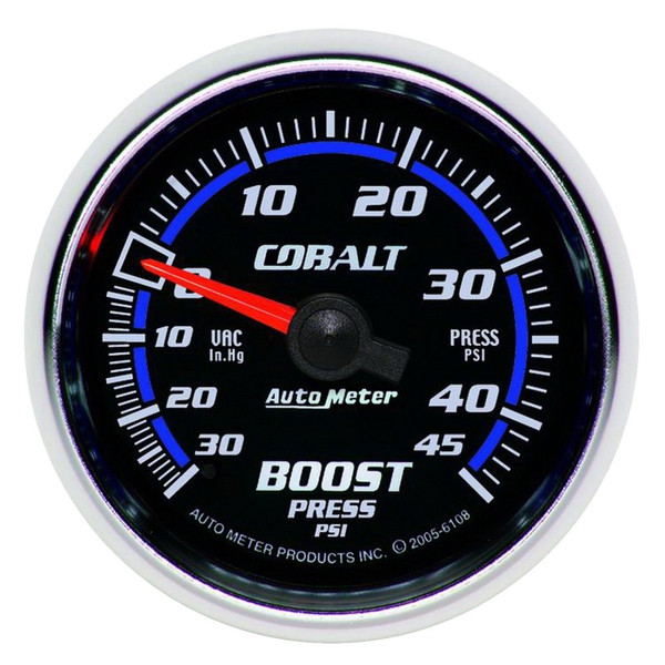 Autometer Cobalt 52mm 45psi Vacuum Boost Gauge - 6108