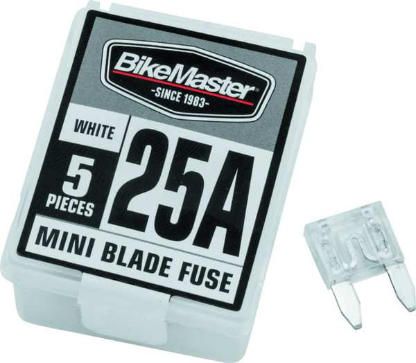 BikeMaster 5Piece 25A Replacement Mini Blade Fuse - 152447