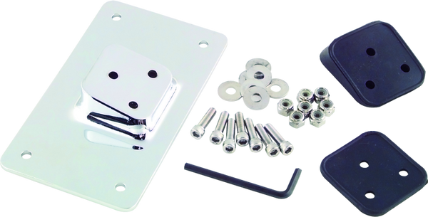 Bikers Choice 55-Up Chrome Custom Laydown License Plate Bracket With 3 Bolt Style - 490002