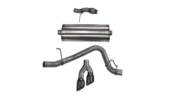 Corsa 2015-2020 Chevy Tahoe/GMC Yukon Cat-Back Exhaust Sport 3in Single Side Twin Black 4in Tips - 14859BLK