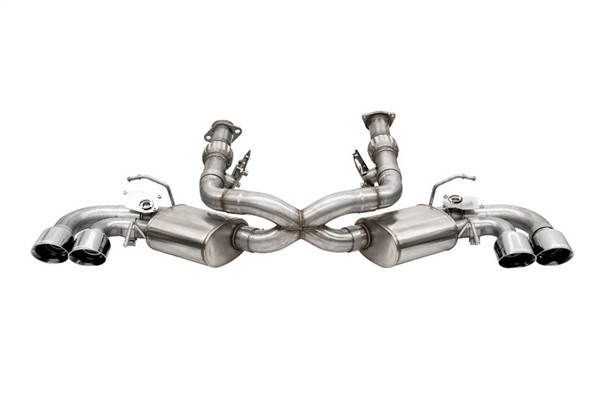 Corsa 20-25 Corvette C8 3in Valved Cat-Back 4.5in Pol Quad Tips Fits Factory Perf Exhaust DeletesAFM - 21103