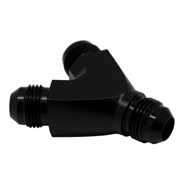 DeatschWerks 8AN Male Flare to 8AN Male Flare to 8AN Male Flare Y Fitting - Anodized Matte Black - 6-02-0706-B