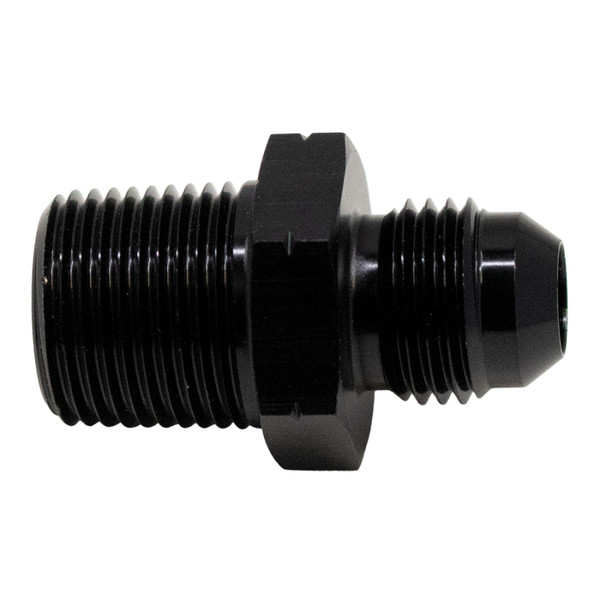 DeatschWerks 6AN Male Flare to 3/8in Male NPT Adapter - Anodized Matte Black - 6-02-0902-B