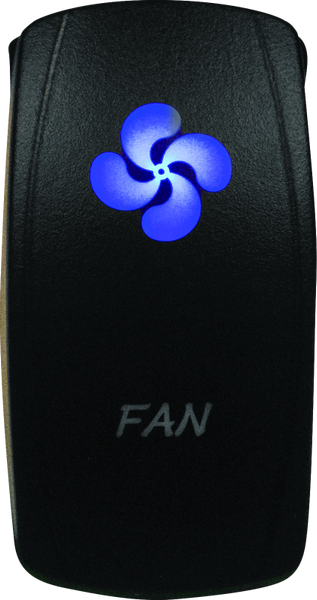 DragonFire Racing Lighted Switch Fan On/Off Blue - 521381