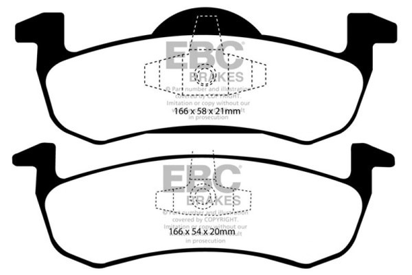 EBC 07-09 Ford Expedition 5.4 2WD Greenstuff Rear Brake Pads - DP61804