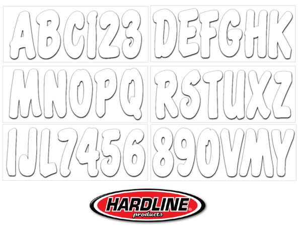 Hardline Boat Lettering Registration Kit 3 in. - 200 White solid - WHI200EC