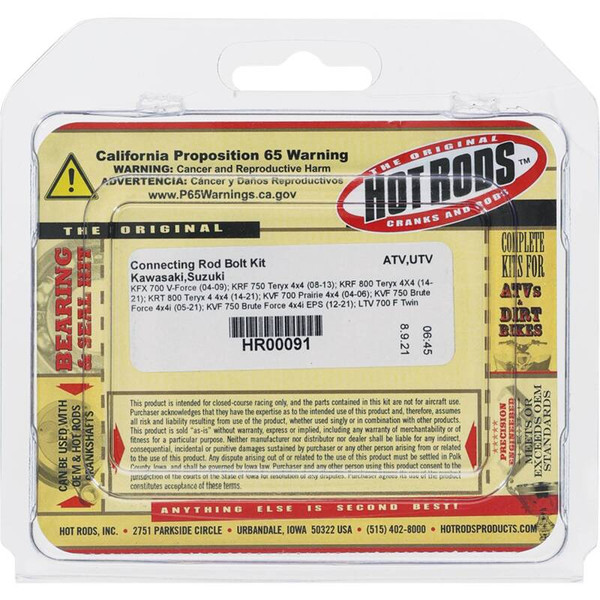 Hot Rods 04-09 KFM 700 V-Force/08-13 KRF 750 Teryx 4x4 Connecting Rod Bolt Kit - HR00091