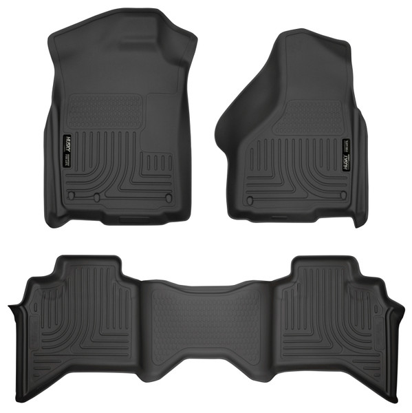 Husky Liners 03-08 Dodge Ram 1500/2500/3500 Quad Cab WeatherBeater Combo Black Floor Liners - 98031