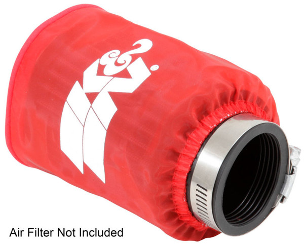 K&N Drycharger Air Filter Wrap - Round Straight - Red Closed Top 3in Inside Dia x 4in Height - RU-1280DR
