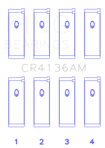 King Engine Bearings 91-02 Nissan SR20DE L4 DOHC 16 Valves  (Size +0.50) Rod Bearing Set - CR4136AM0.5