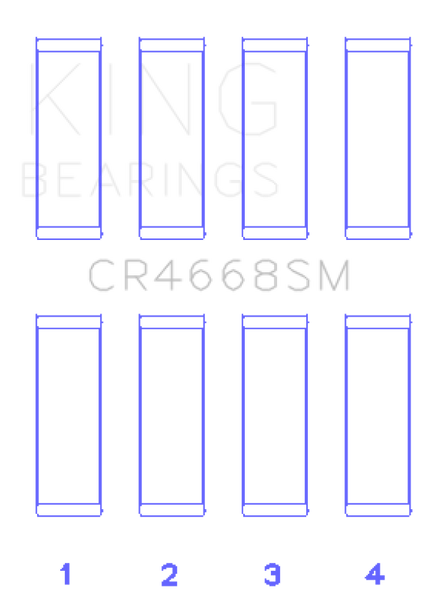King Engine Bearings Hyundai G4Ke/G4Kc (Size +0.50mm) Connecting Rod Bearing Set - CR4668SM0.5