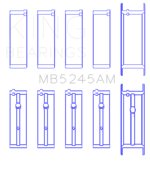 King 91-04 Nissan 146CI/2.4L KA24DE L4/89-97 146CI/2.4L KA24E L4  Main Bearing Set - Size +0.25mm - MB5245AM0.25
