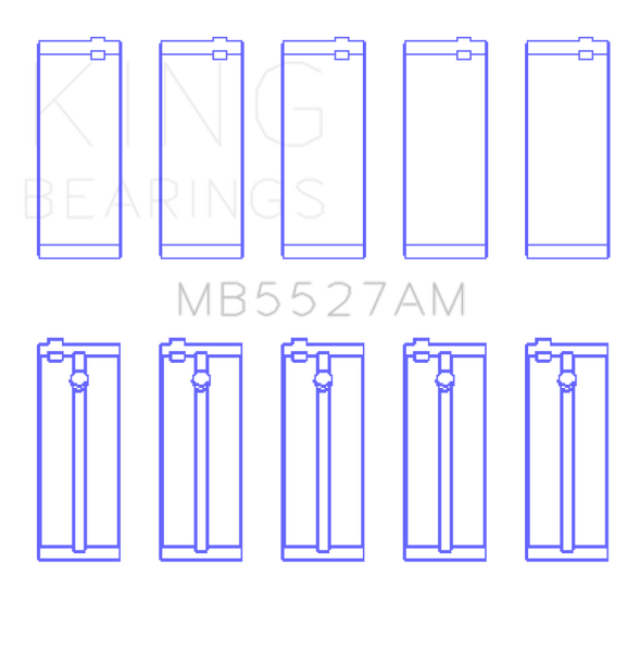 King Engine Bearings Toyota 4A-Fe/5A-Fe/7A-Fe (Size +1.0mm) Main Bearing Set - MB5527AM1.0