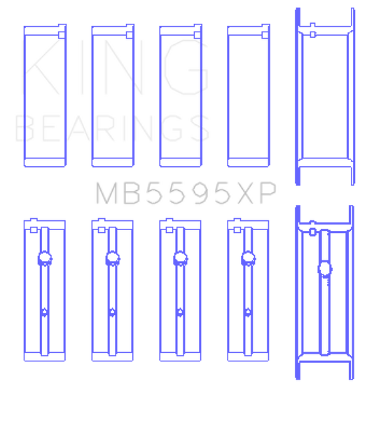 King Engine Bearings Nissan KA-24DE (Size 0.50 Oversized) Performance Main Bearing Set - MB5595XP0.5
