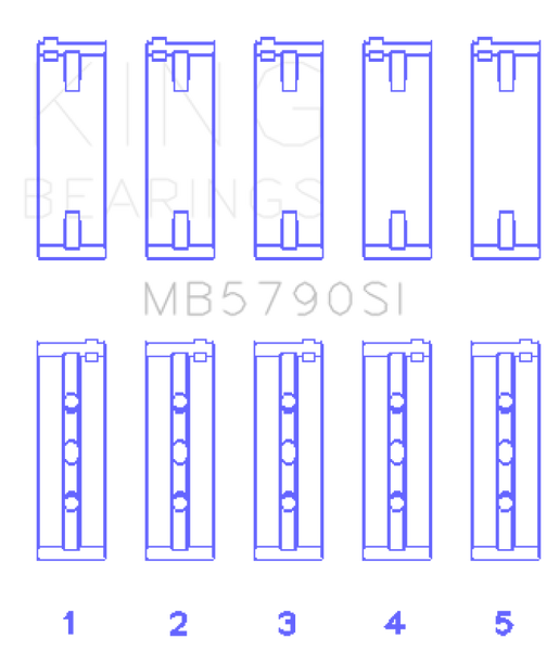 King Engine Bearings Porsche M 48 / M 48.50 (Size STD) Main Bearing Set - MB5790SI