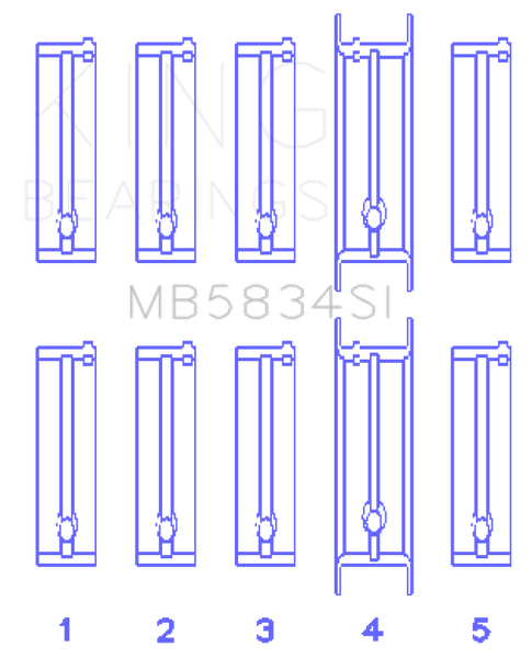 King Engine Bearings Chevrolet 121Ci/Ln2 134Ci Housing Bore +.002 (Size +0.75mm) Main Bearing Set - MB5834SI0.75