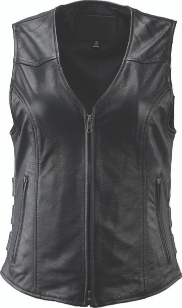 Kuryakyn Leather By River Road Plains Leather Vest Black Womens - 2XL - 094416