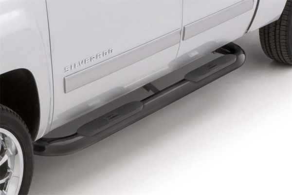 Lund 2019 Chevy Silverado 1500 Double Cab 4In Oval Bent Steel Nerf Bars - Black - 23476453