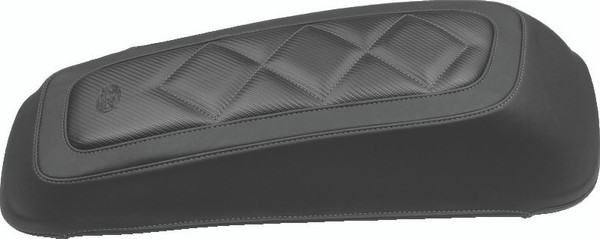 Mustang 08-21 Harley FL Touring Saddlebag Lid Covers w/Black Pearl Studs- Black - 77624