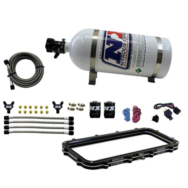 Nitrous Express Holley High Ram Plenum Nitrous Plate Kit w/15lb Bottle - 20940-15