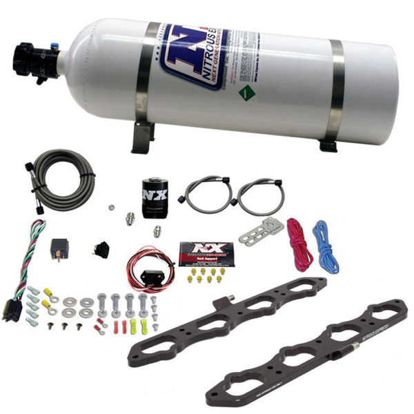 Nitrous Express 2018+ Ford 5.0L Coyote Dry Direct Port Plate System w/15lb Bottle - 20957-15