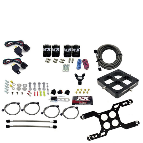 Nitrous Express Dry Quad Stage Billet Crossbar Plate System 100-2000hp (4500 Flange) w/o Bottle - 66447-00