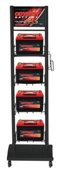 Odyssey Battery 4-Battery Display Rack (1 Wide x 4 High) - ODY4RETAILER