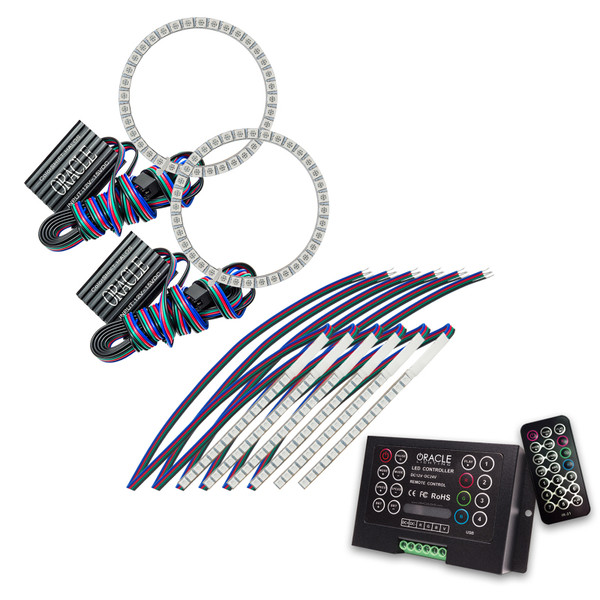 Oracle 15-17 Ford Mustang V6/GT/Shelby DRL  w/ Halo Kit - ColorSHIFT w/ 2.0 Controller - 2267-333