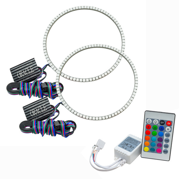 Oracle Jeep Wrangler JK 07-17 LED Waterproof Halo Kit - ColorSHIFT w/ Simple Controller - 3943-504