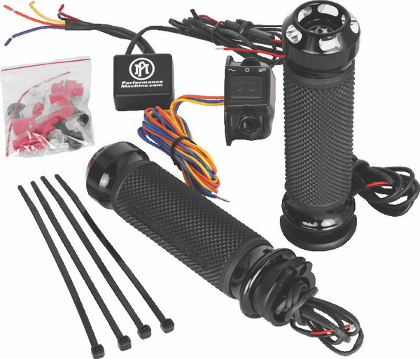 Performance Machine FLHX Cable Apex Heated Grips - Contrast Cut - 0063-2092-BM