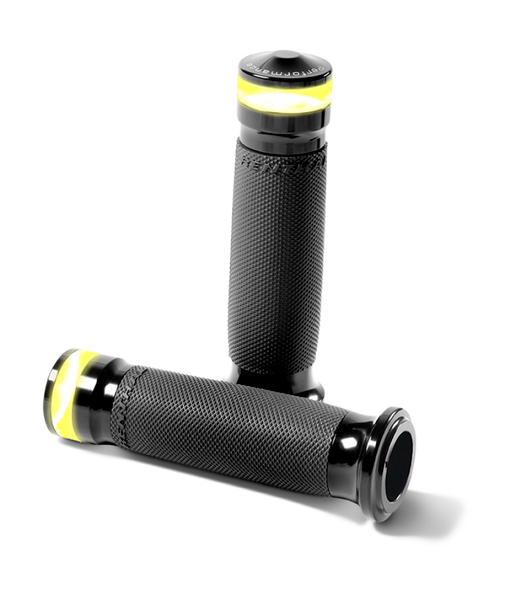 Performance Machine Contour Led Handle Grip Set - Black Ano - 0063-2100M-B