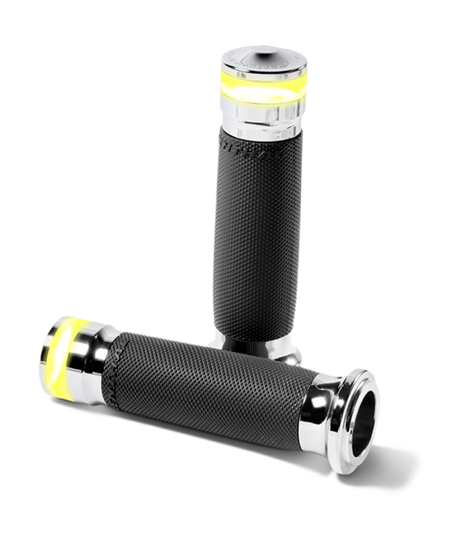 Performance Machine Contour Led Handle Grip Set - Chrome - 0063-2101M-CH