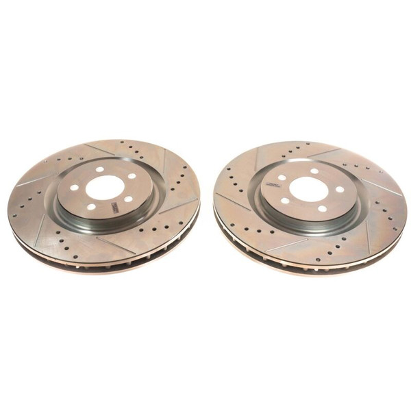 Power Stop 07-14 Ford Mustang Front Evolution Drilled & Slotted Rotors - Pair - AR8184XPR