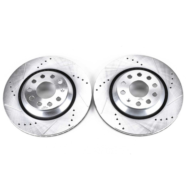 Power Stop 17-18 Audi RS3 Rear Evolution Drilled & Slotted Rotors - Pair - EBR1070XPR