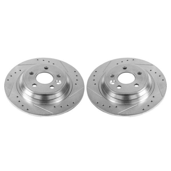 Power Stop 11-15 Volvo S60 Rear Evolution Drilled & Slotted Rotors - Pair - EBR1075XPR