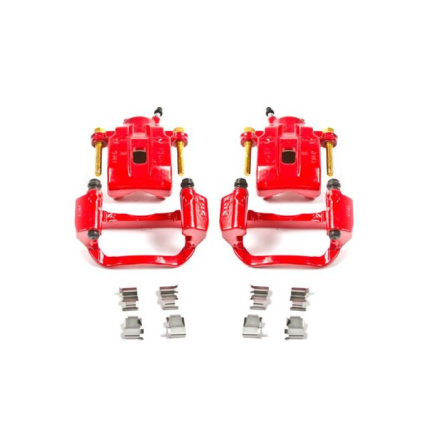 Power Stop 08-15 Toyota Sequoia Rear Red Calipers w/Brackets - Pair - S3276