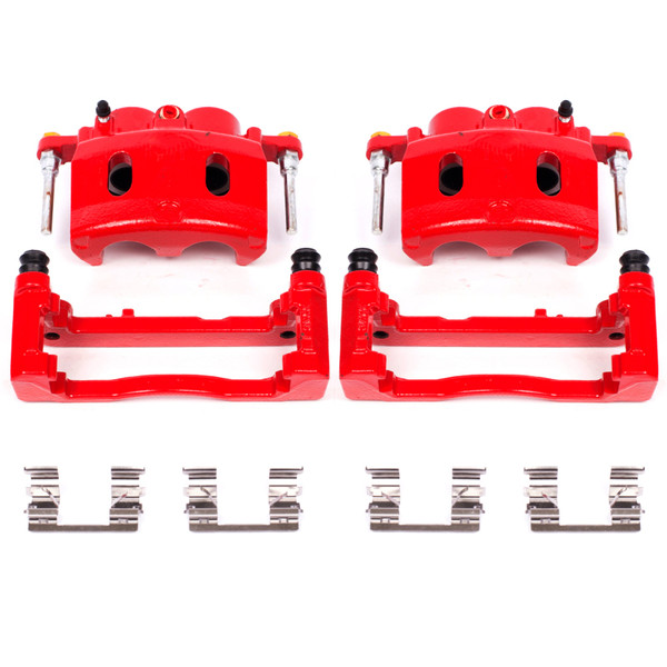 Power Stop 08-16 Cadillac Escalade Front Red Calipers w/Brackets - Pair - S4918A