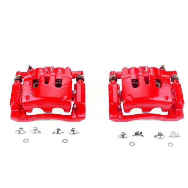 Power Stop 08-12 Ford F-250 Super Duty Rear Red Calipers w/Brackets - Pair - S5076