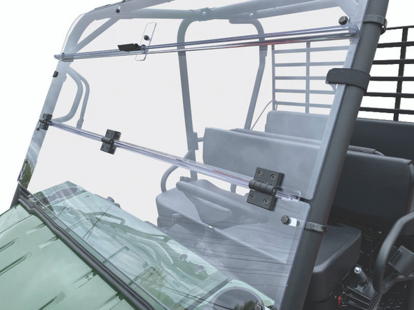 QuadBoss 09-22 Kawasaki KAF620M Mule 4010 4x4 Windbreak Folding Windshield - 375789