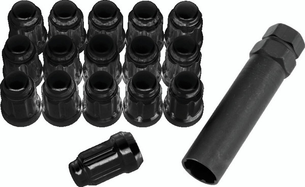 QuadBoss Spline Lug Nuts 12x1.5 - Black - 608819