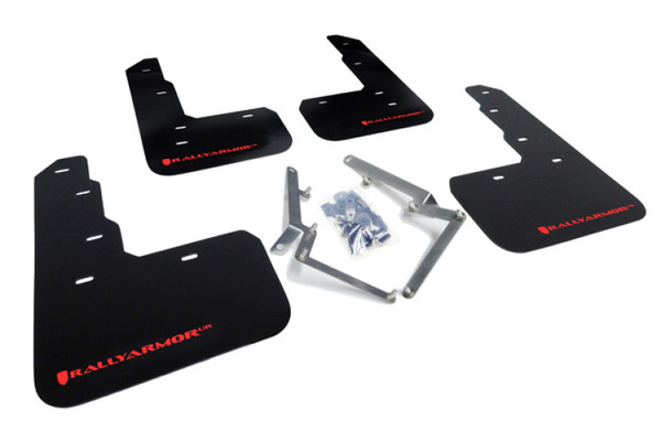 Rally Armor 17-22 Honda Civic Type R Black UR Mud Flap w/Red Logo - MF47-UR-BLK/RD