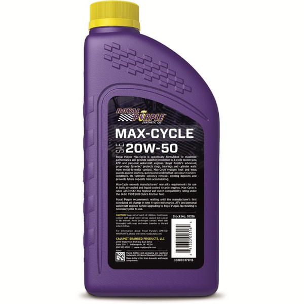 Royal Purple Max-Cycle Synthetic 20W-50 Motorcycle Oil - 1 Quart - 06316