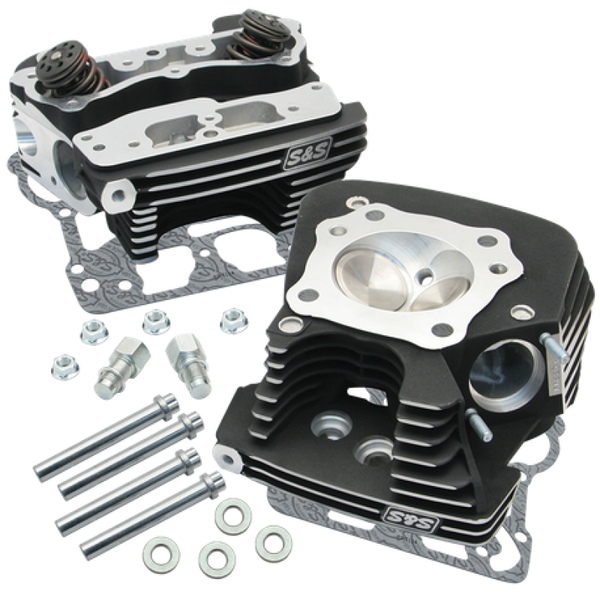 S&S Cycle 08-16 Touring Super Stock 89cc Cylinder Head Kit - Wrinkle Black - 106-3240